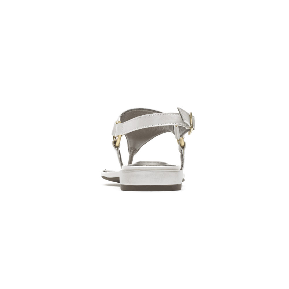 Rockport Womens Sandals White - Total Motion Zosia Thong - UK 953-FOXYJA